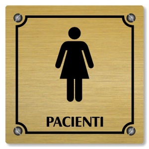 WC ženy pacienti, 80x80mm, zlatá, Kansas